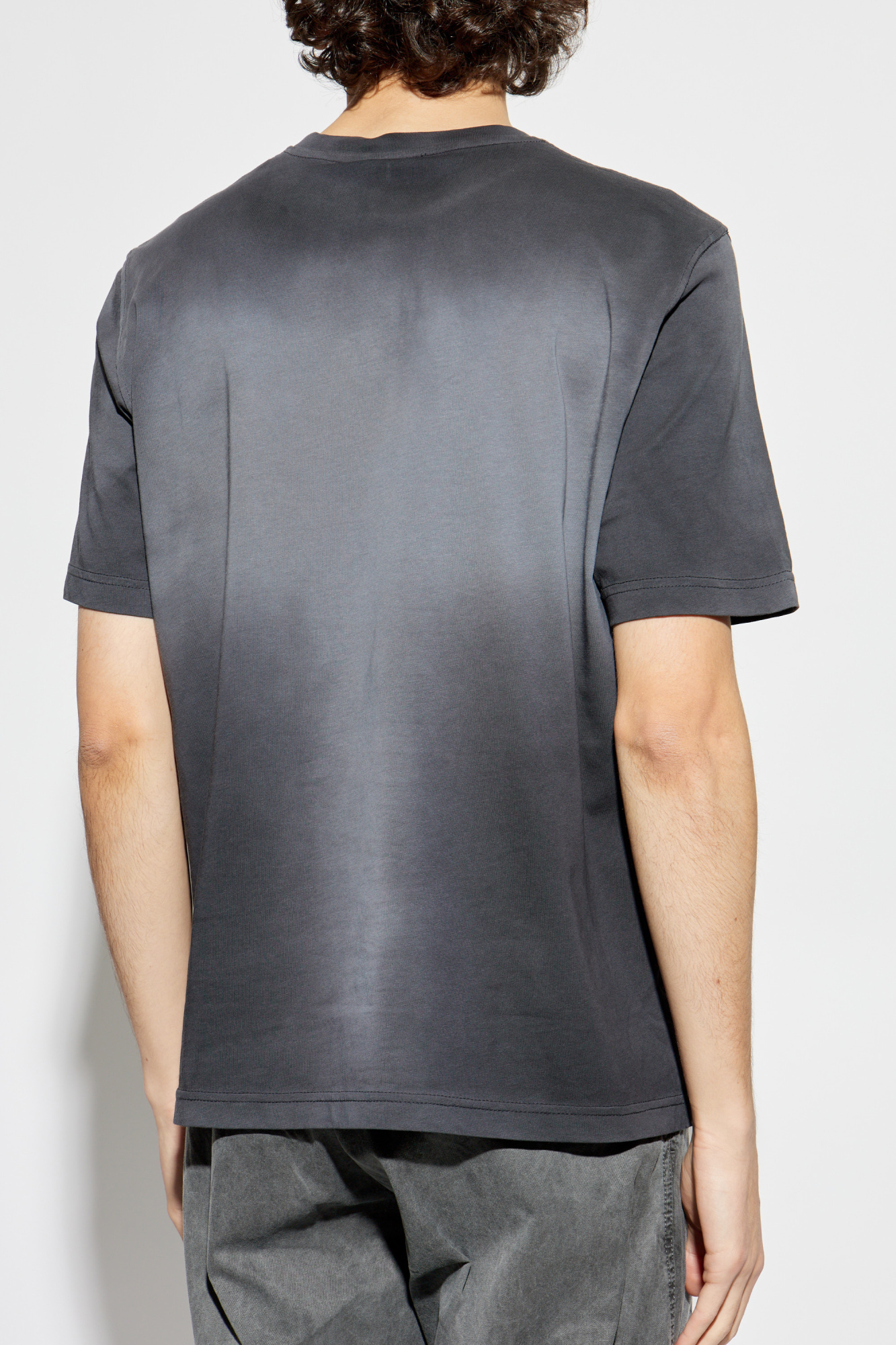 【関税・送料込み】Diesel T-shirt T-adjust-r15 Men's Faded T-shirt with micro logo embroidery | Black | Diesel